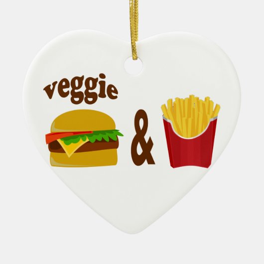 Veggie Burger and Fries Keramik Ornament (Vorne)