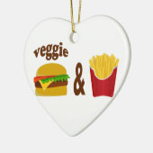 Veggie Burger and Fries Keramik Ornament (Links)