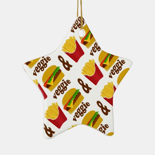 Veggie Burger and Fries Keramikornament (Rechts)