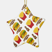 Veggie Burger and Fries Keramikornament (Links)