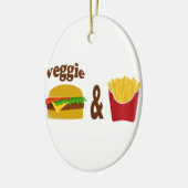 Veggie Burger and Fries Keramikornament (Links)
