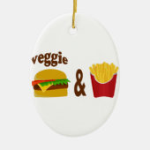 Veggie Burger and Fries Keramikornament (Vorne)