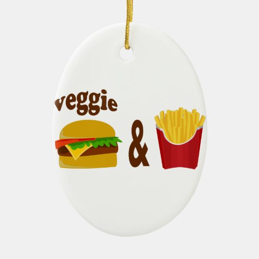 Veggie Burger and Fries Keramikornament (Vorne)