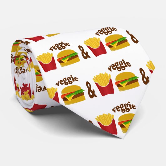 Veggie Burger and Fries Krawatte (Gerollt)