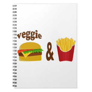 Veggie Burger and Fries Notizblock