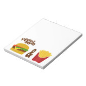 Veggie Burger and Fries Notizblock (Rotiert)