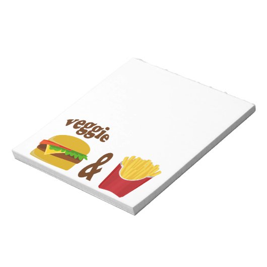 Veggie Burger and Fries Notizblock (Rotiert)