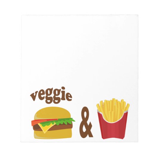 Veggie Burger and Fries Notizblock (Vorderseite)