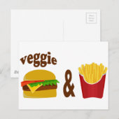 Veggie Burger and Fries Postkarte (Vorne/Hinten)