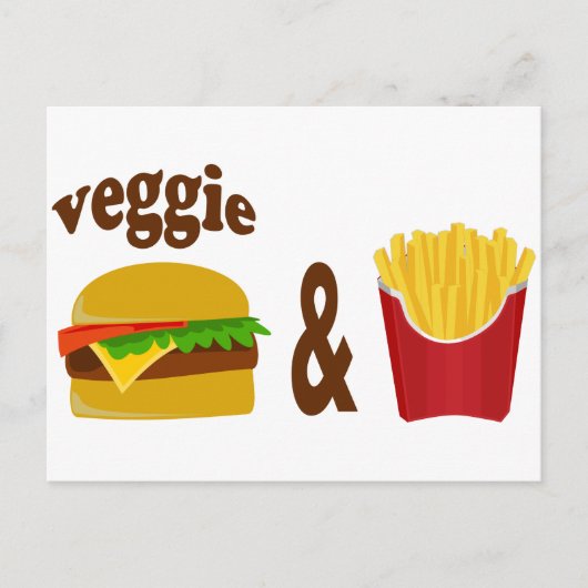 Veggie Burger and Fries Postkarte (Vorderseite)