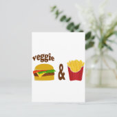Veggie Burger and Fries Postkarte (Stehend Vorderseite)