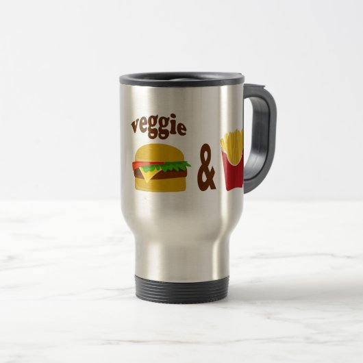 Veggie Burger and Fries Reisebecher (VorderseiteRechts)