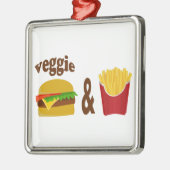 Veggie Burger and Fries Silbernes Ornament (Links)
