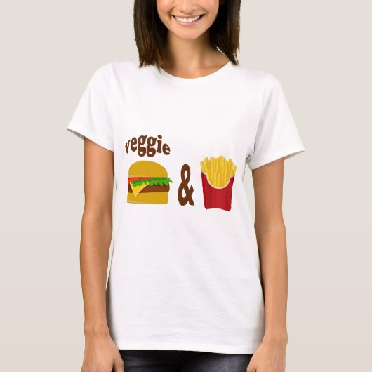 Veggie Burger and Fries T-Shirt (Vorderseite)