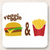 Veggie Burger and Fries Untersetzer (Vorderseite)