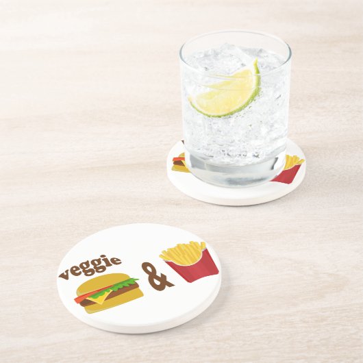 Veggie Burger and Fries Untersetzer (Seite)