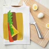 Veggie-Burger und Fischrogen Handtuch (Viertel Falte)