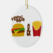 Veggie-Burger und Fischrogen Keramikornament (Rechts)