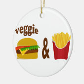 Veggie-Burger und Fischrogen Keramikornament (Links)