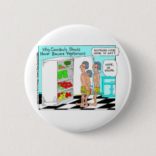 Veggie Cannibals Funny Offbeat Cartoon Geschenke Button
