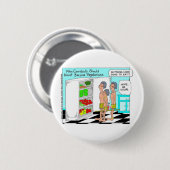 Veggie Cannibals Funny Offbeat Cartoon Geschenke Button (Vorne & Hinten)