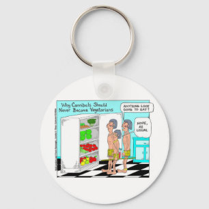 Veggie Cannibals Funny Offbeat Cartoon Geschenke Schlüsselanhänger