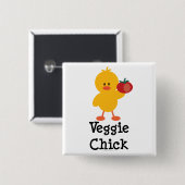 Veggie Chick Button (Vorne & Hinten)