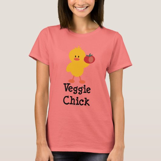 Veggie Chick Ringer T - Shirt (Vorderseite)