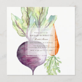 Veggie Duo Beet & Carrot Watercolor Brautparty Einladung