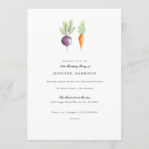 Veggie Duo   Watercolor Geburtstagsparty Einladung