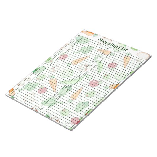 Veggie-Einkaufsliste Notizblock (angewinkelt)