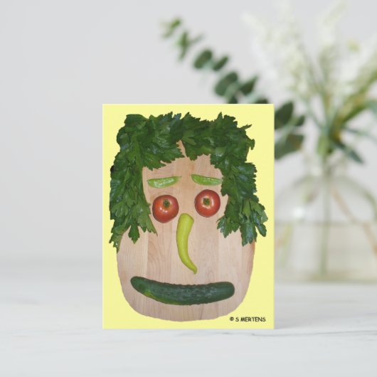 Veggie Face Postkarte (Stehend Vorderseite)