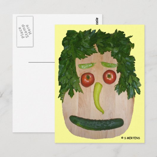 Veggie Face Postkarte (Vorne/Hinten)
