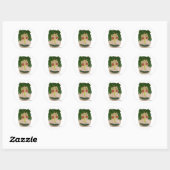 Veggie Face Runder Aufkleber (Blatt)