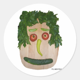 Veggie Face Runder Aufkleber