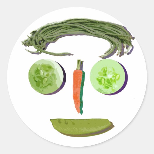 Veggie Face Runder Aufkleber (Vorderseite)