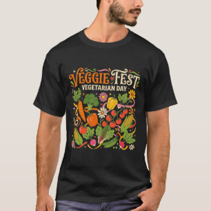 Veggie Fest Vegetarischer Tag Bunter Gemüsegarten T-Shirt