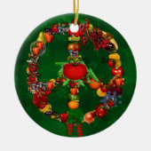 Veggie-Friedenszeichen Keramikornament (Vorne)