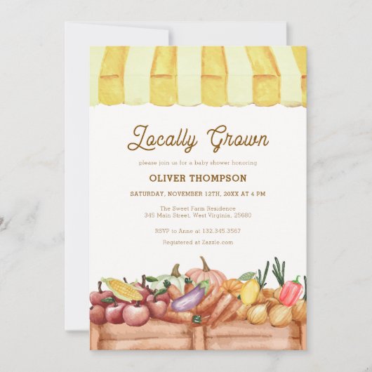 Veggie Fruits Baby Shower Einladung (Vorderseite)