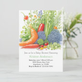 Veggie Garden Adventure Baby Dusche Einladung (Stehend Vorderseite)