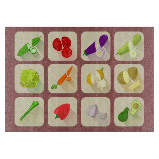 Veggie-Garten-Glasschneiden-Brett Schneidebrett (Vorderseite)