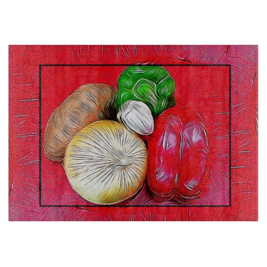 Veggie-Gemisch Schneidebrett (Vorderseite)