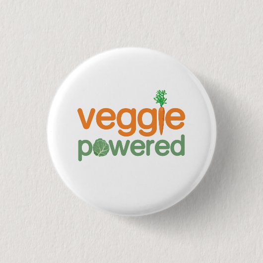 Veggie-Gemüse angetriebener Vegetarier Button (Vorderseite)