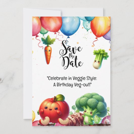 Veggie Gemüse vegetarische Aufwertung Einladung (Vorderseite)