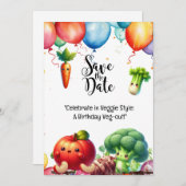 Veggie Gemüse vegetarische Aufwertung Einladung (Vorne/Hinten)