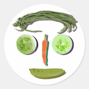 Veggie-Gesicht Runder Aufkleber