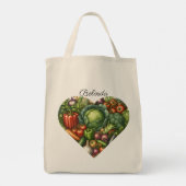 Veggie Heart | Der Bauernmarkt Einkaufstasche (Rückseite)