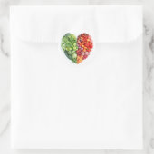 Veggie Heart Runder Aufkleber (Tasche)