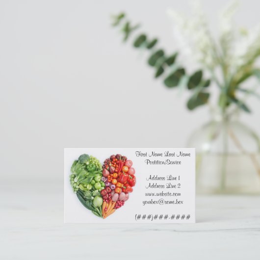 Veggie-Herz Visitenkarte (Stehend Vorderseite)