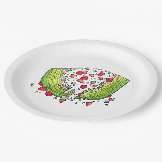 Veggie Iceberg Lettuce Wedge Salad Food Feinschmec Pappteller (Schrägansicht)